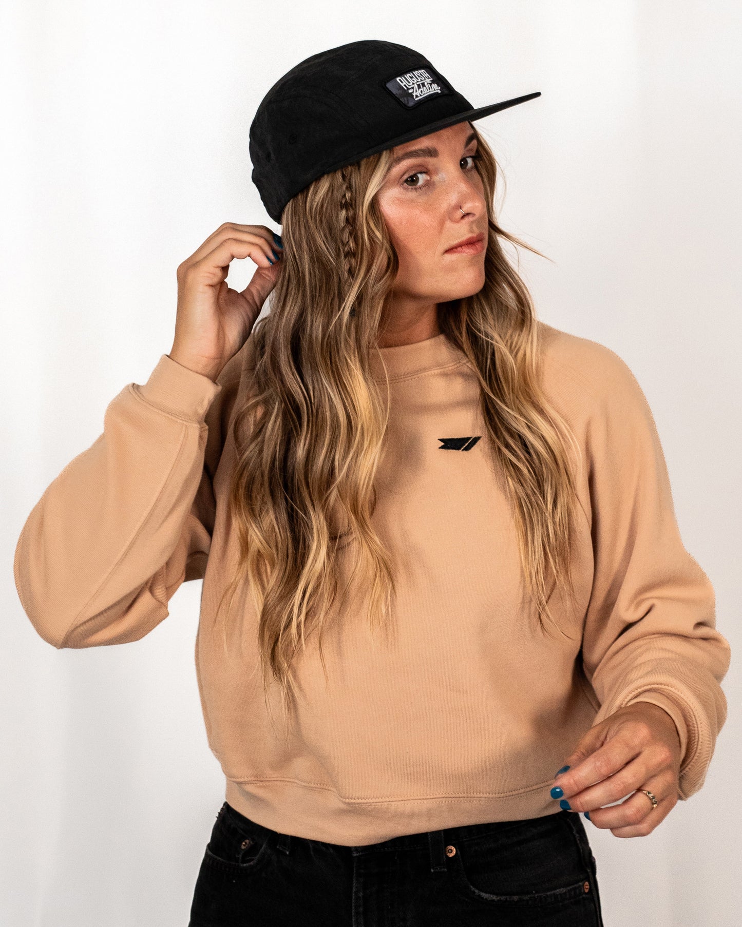 Cropped Raglan Fleece - Peach